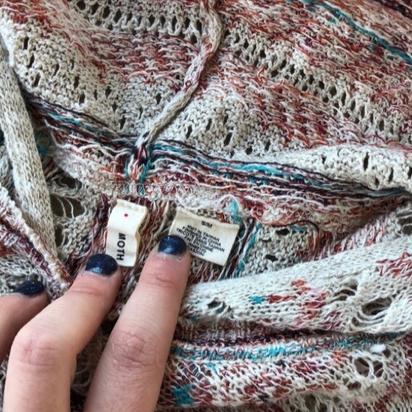 Anthropologie Moth spliced Eyelet Poncho Sweater - Picture 2 of 4